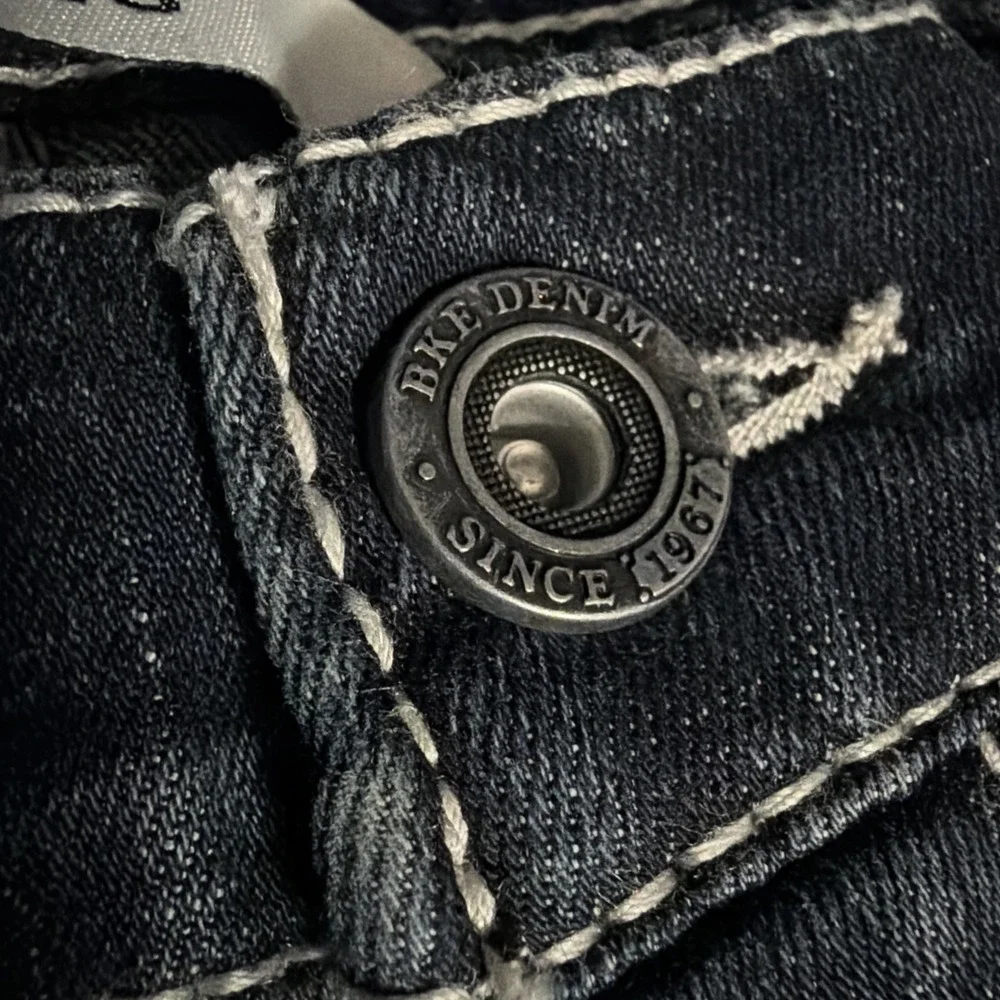 BKE Jake Denim Jean Men 32R 32x31 Dark Denim Jake Bootleg Western Cowboy